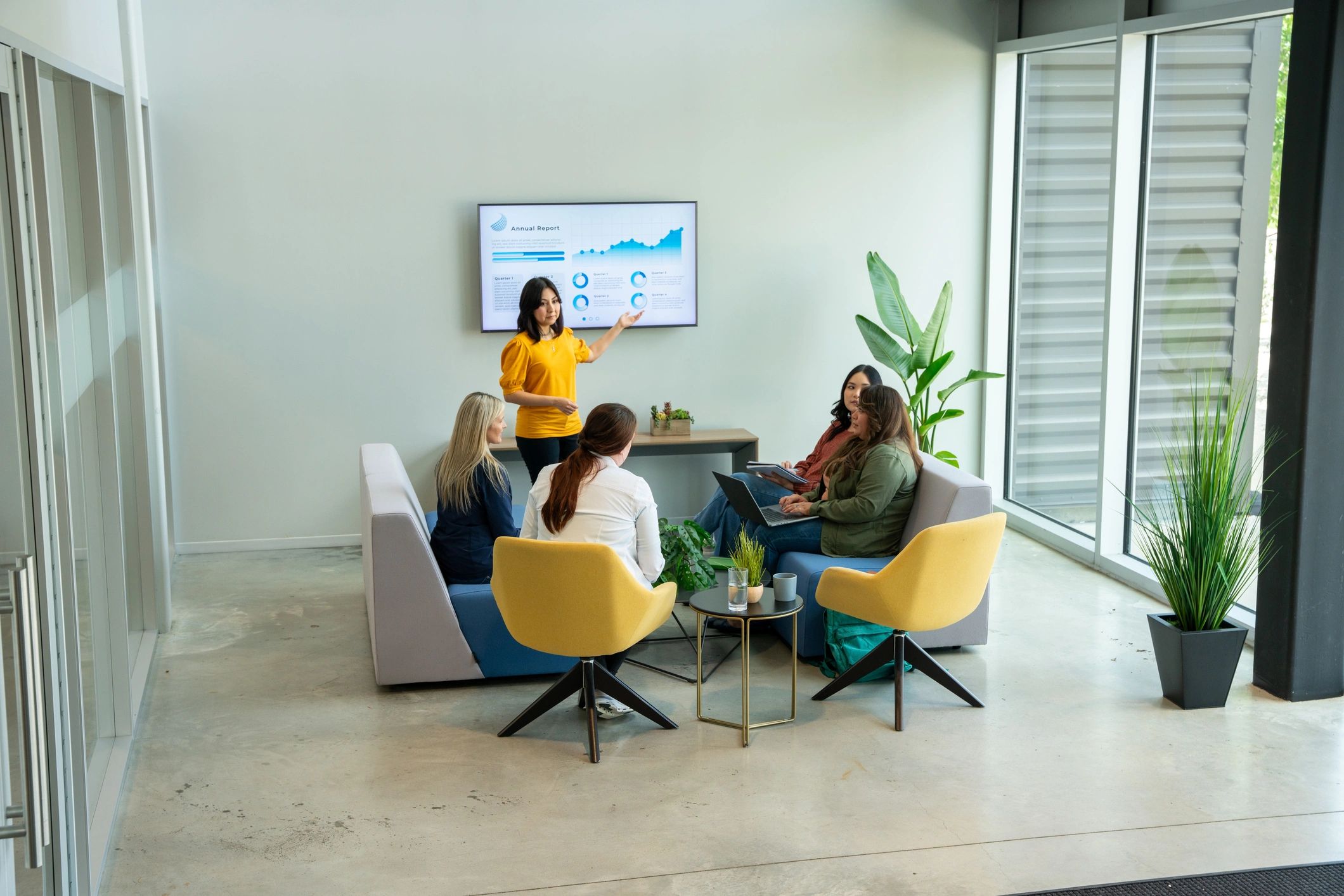 Team meeting in a bright office