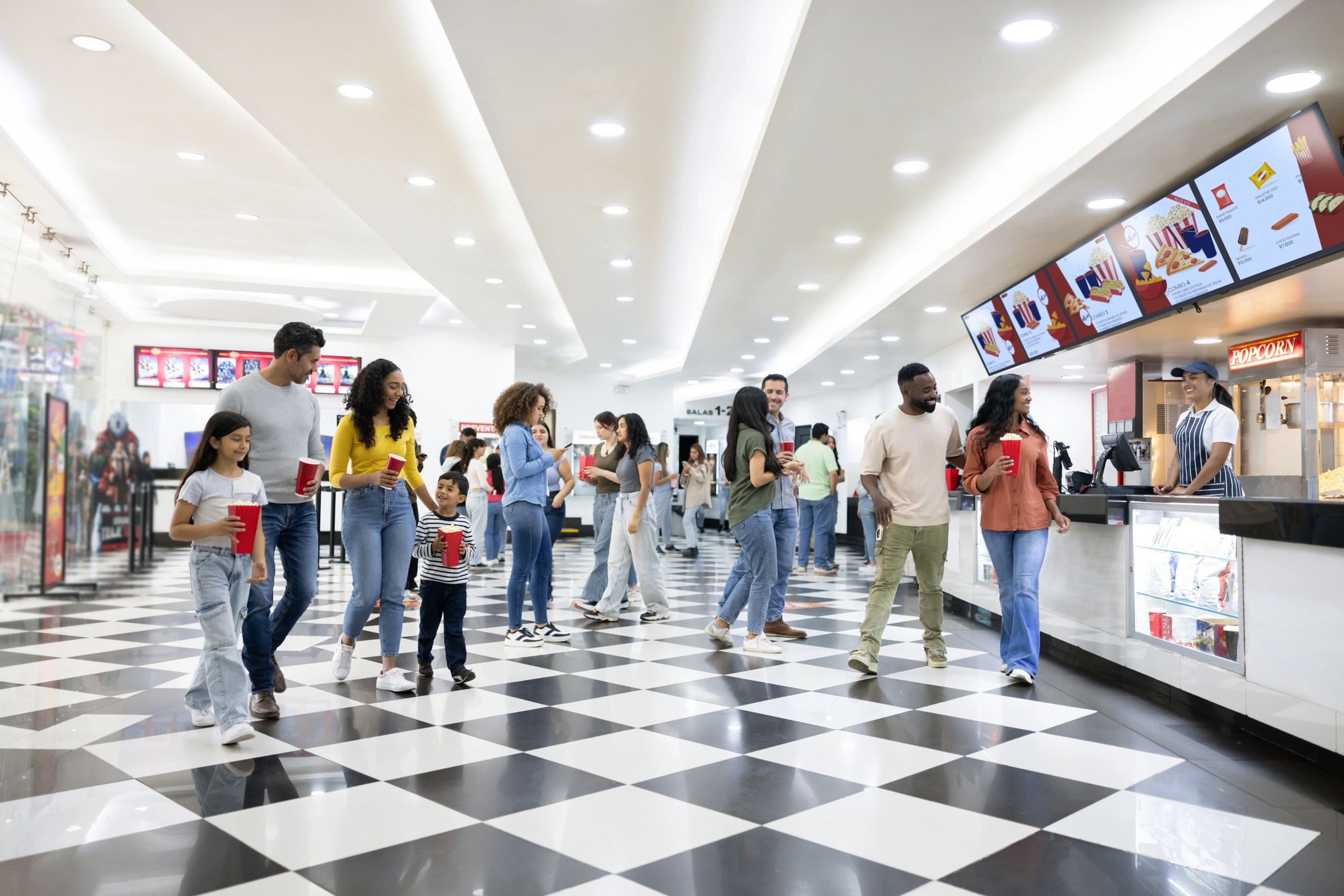 People at a cinema concession stand