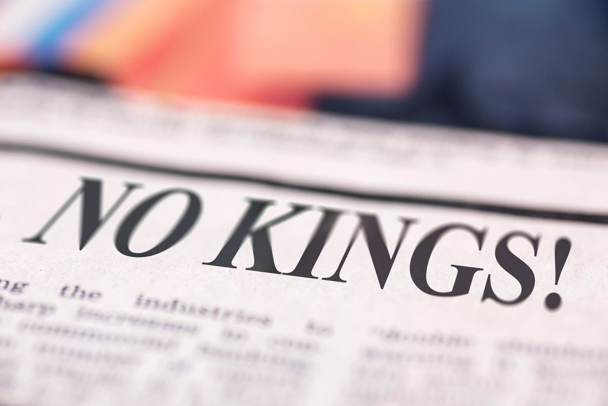 Close-up of a newspaper headline