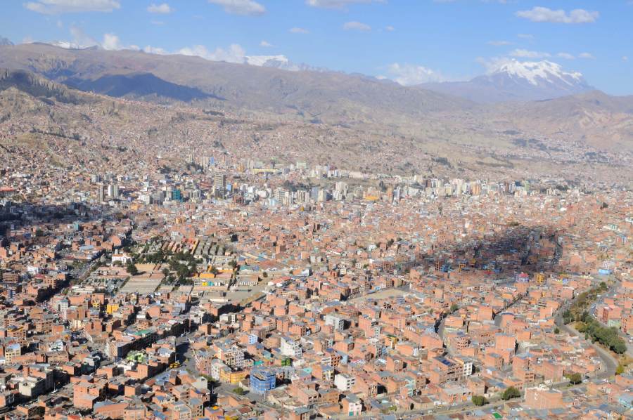 Vista aérea de La Paz, Bolivia